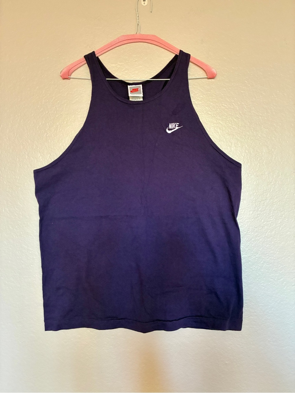 Nike Women’s XL Purple Halter Neck Tank Top 100% Cotton Activewear Casual Y2K